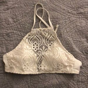 White lace bikini top